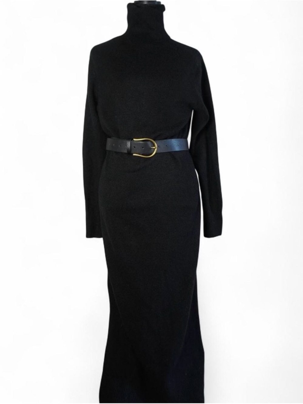 Vero Moda Black Turtleneck Maxi Dress (belt used for styling, not included )